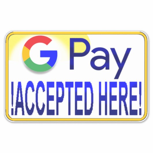 Google Pay geaccepteerd. Sticker (Voorkant)