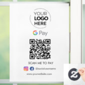 Google Pay QR Code Betaling | Scannen naar zakelij Raamsticker (Huis)