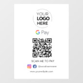 Google Pay QR Code Betaling | Scannen naar zakelij Raamsticker (Vel)