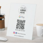 Google Pay QR Code Betaling | Scannen naar zakelij Reclamebord Met Voetstuk (Insitu)