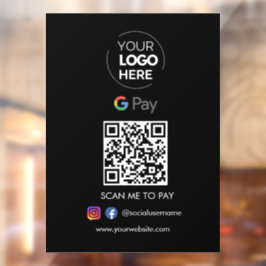 Google Pay QR Code Betaling | Scannen naar zwart b Raamsticker