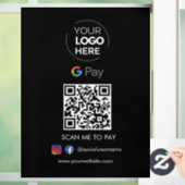 Google Pay QR Code Betaling | Scannen naar zwart b Raamsticker (Huis)