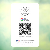 Google Pay QR-code | Contactloos betalingsbedrijf Raamsticker (Vel 3)