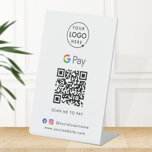 Google Pay QR-code | Contactloze betalingen voor b Reclamebord Met Voetstuk
