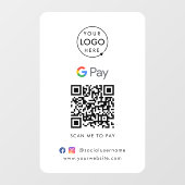 Google Pay QR-code | Contactloze betalingsbedrijve Raamsticker (Vel)