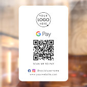 Google Pay QR-code | Contactloze betalingsbedrijve Raamsticker (Vel 2)