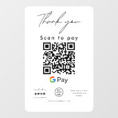 Google Pay QR Code Logo Scan to Pay Hartelijk dank Raamsticker (Vel)