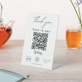 Google Pay QR Code Logo Scan to Pay Hartelijk dank Reclamebord Met Voetstuk