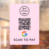 Google Pay QR Code Scan om Moderne Logo roze te be Raamsticker (Vel 2)