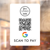 Google Pay QR-code Scannen naar modern Logo-wit Raamsticker (Vel 2)