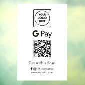 Google Pay QR | Contactloze zakelijke betaling  Raamsticker (Vel 3)