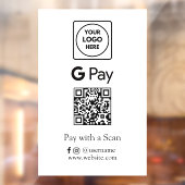 Google Pay QR | Contactloze zakelijke betaling  Raamsticker (Vel 2)