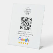 Google QR-code bedrijfsbeoordeling Reclamebord Met Voetstuk (Voorkant)