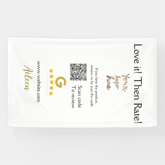 Google rate us review order purchase business QR Spandoek (Horizontaal)