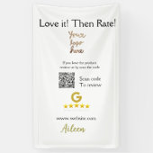 Google rate us review order purchase business QR Spandoek (Verticaal)