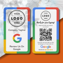 Google Review-aanvraagkaart met logo en QR-code