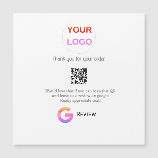 Google review bedrijfslogo Scan QR review (Voorkant)