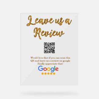 Google review bedrijfslogo Scan QR review Acryl Bord