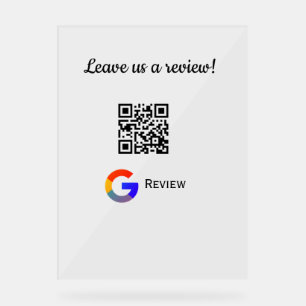 Google review bedrijfslogo Scan QR review Acryl Bord