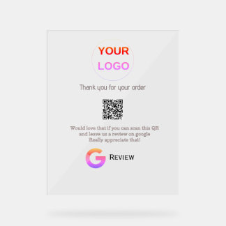 Google review bedrijfslogo Scan QR review Acryl Bord