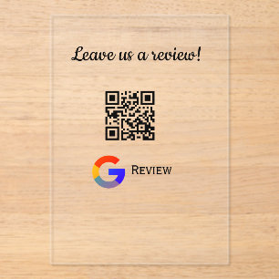 Google review bedrijfslogo Scan QR review Acryl Uitnodigingen