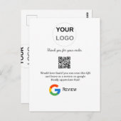 Google review bedrijfslogo Scan QR review Briefkaart (Voorkant / Achterkant)