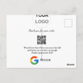 Google review bedrijfslogo Scan QR review Briefkaart (Achterkant)