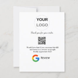 Google review bedrijfslogo Scan QR review Briefkaart