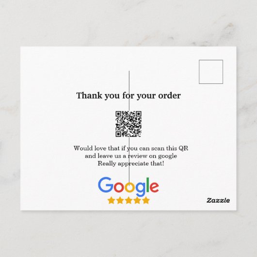 Google review bedrijfslogo Scan QR review Briefkaart (Achterkant)