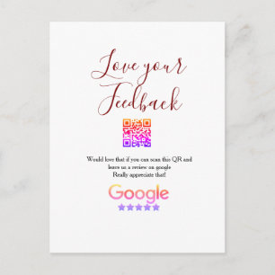 Google review bedrijfslogo Scan QR review Briefkaart
