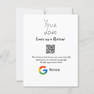 Google review bedrijfslogo Scan QR review Briefkaart