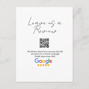 Google review bedrijfslogo Scan QR review Briefkaart