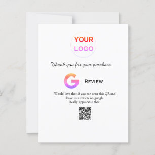 Google review bedrijfslogo Scan QR review Briefkaart