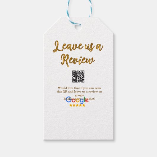 Google review bedrijfslogo Scan QR review Cadeaulabel (Voorkant)