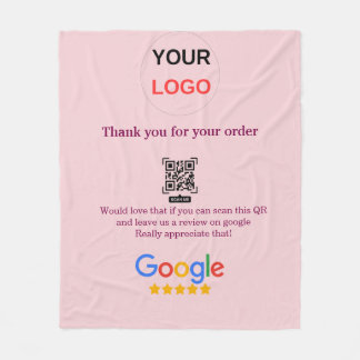 Google review bedrijfslogo Scan QR review Fleece Deken