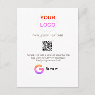 Google review bedrijfslogo Scan QR review Informatiekaartje