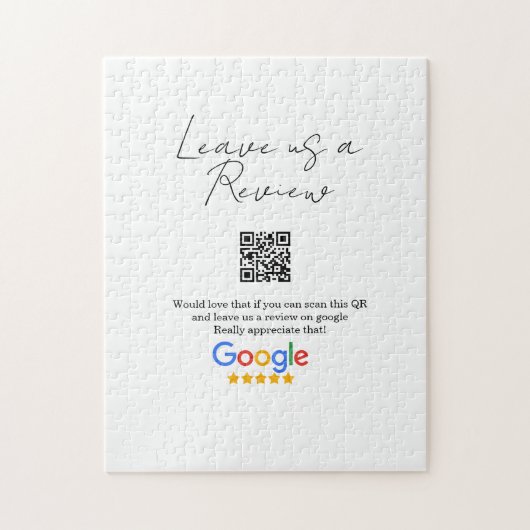 Google review bedrijfslogo Scan QR review Legpuzzel (Verticaal)