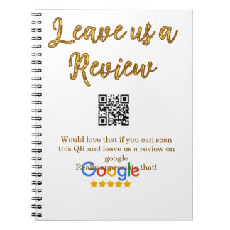 Google review bedrijfslogo Scan QR review Notitieboek