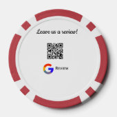 Google review bedrijfslogo Scan QR review Poker Chips (Achterkant)