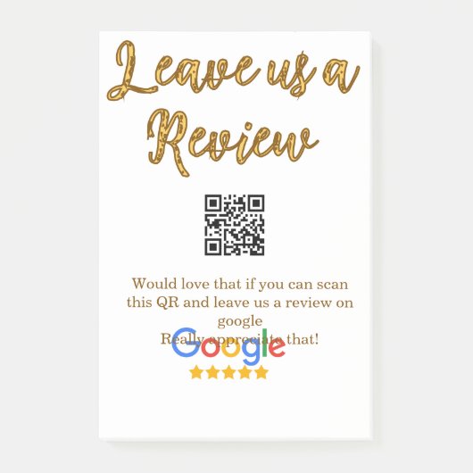 Google review bedrijfslogo Scan QR review Post-it® Notes (Voorkant)