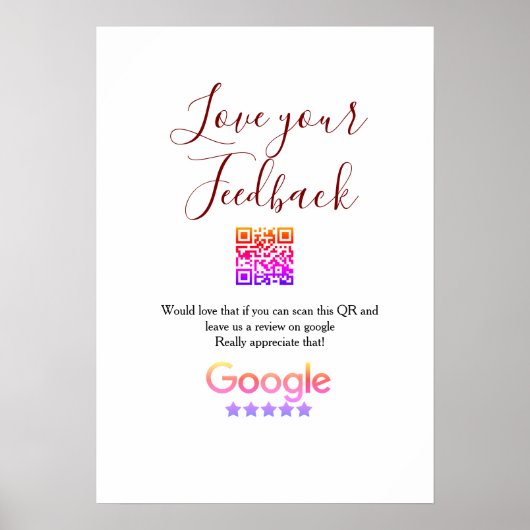 Google review bedrijfslogo Scan QR review Poster (Voorkant)