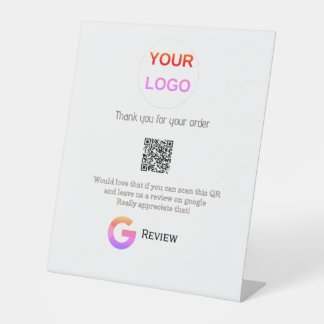 Google review bedrijfslogo Scan QR review Reclamebord Met Voetstuk