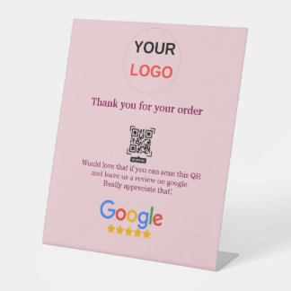 Google review bedrijfslogo Scan QR review Reclamebord Met Voetstuk
