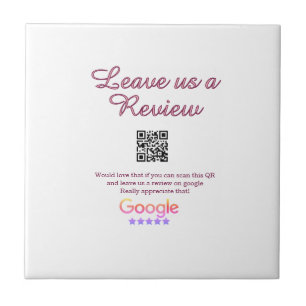 Google review bedrijfslogo Scan QR review Tegeltje