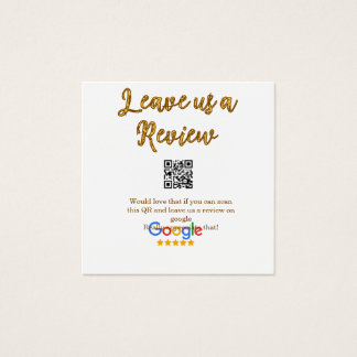 Google review bedrijfslogo Scan QR review Vierkante Visitekaartjes