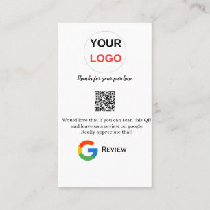 Google review bedrijfslogo Scan QR review Visitekaartje