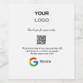 Google review bedrijfslogo Scan QR review Wijn Etiket (Enkel label)