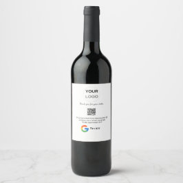 Google review bedrijfslogo Scan QR review Wijn Etiket