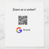Google review bedrijfslogo Scan QR review Wijn Etiket (Enkel label)