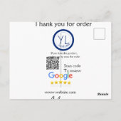 Google review bedrijfslogo website scan QR-code Briefkaart (Achterkant)